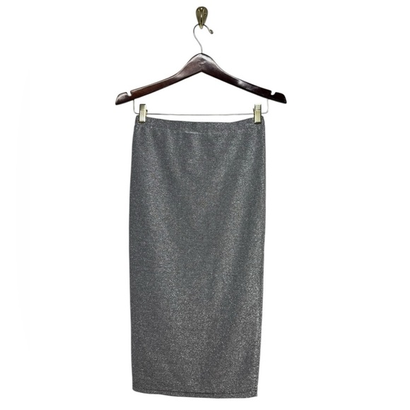 NWT REVOLVE BY THE WAY Eliza Shimmer Skirt Silver S - Picture 9 of 11